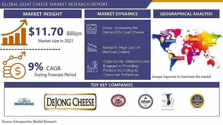 Global Goat Cheese Market Size Worth USD 21.39 billion By 2028 | Growth Rate (CAGR) of 9%| Report by Introspective Market Research